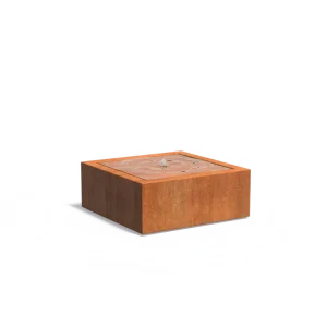 Watertafel 100 x 100 x 40 cm - cortenstaal, incl. LED & pomp